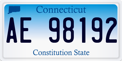 CT license plate AE98192