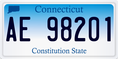 CT license plate AE98201