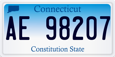 CT license plate AE98207