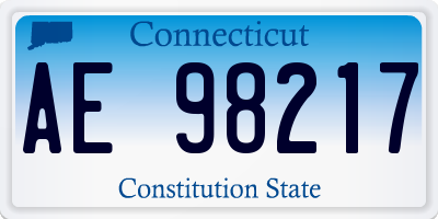 CT license plate AE98217