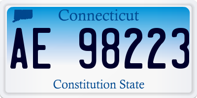 CT license plate AE98223