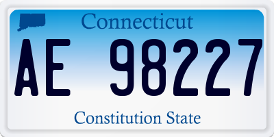 CT license plate AE98227