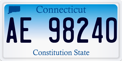 CT license plate AE98240