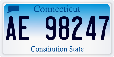 CT license plate AE98247