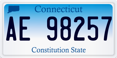CT license plate AE98257