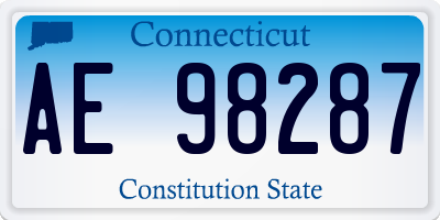 CT license plate AE98287