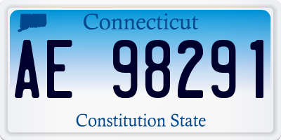 CT license plate AE98291