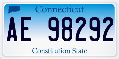 CT license plate AE98292