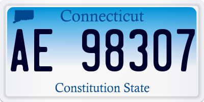 CT license plate AE98307