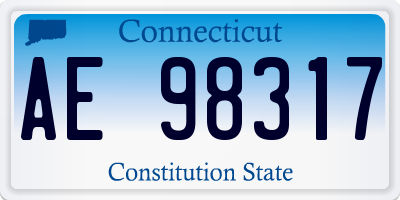 CT license plate AE98317