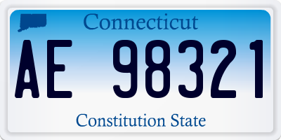 CT license plate AE98321