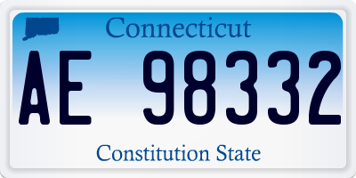 CT license plate AE98332
