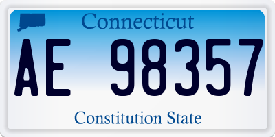 CT license plate AE98357