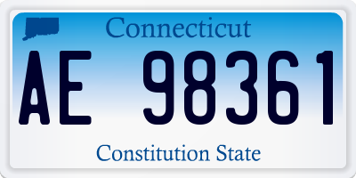 CT license plate AE98361
