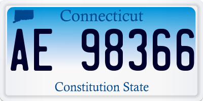 CT license plate AE98366