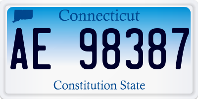 CT license plate AE98387