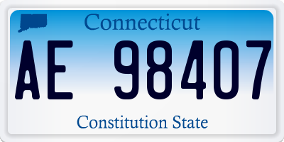 CT license plate AE98407