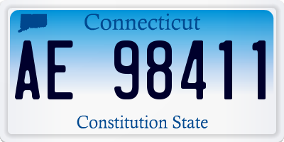 CT license plate AE98411
