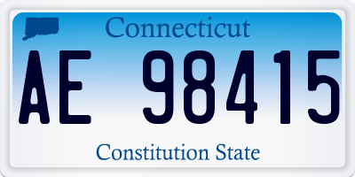 CT license plate AE98415
