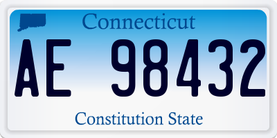 CT license plate AE98432