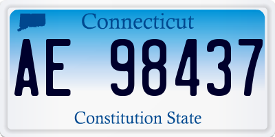 CT license plate AE98437