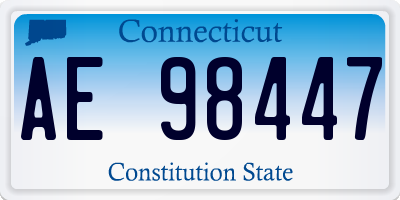 CT license plate AE98447