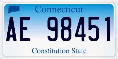 CT license plate AE98451