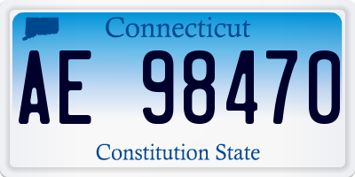 CT license plate AE98470