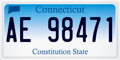 CT license plate AE98471