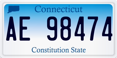 CT license plate AE98474