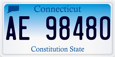 CT license plate AE98480