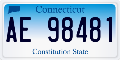 CT license plate AE98481