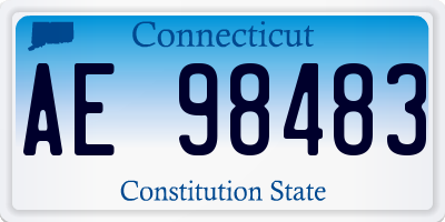 CT license plate AE98483