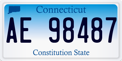 CT license plate AE98487