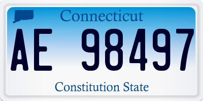 CT license plate AE98497
