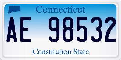 CT license plate AE98532