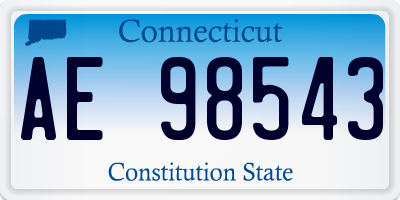 CT license plate AE98543