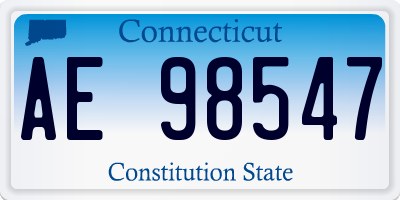 CT license plate AE98547