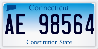 CT license plate AE98564
