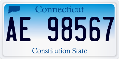 CT license plate AE98567