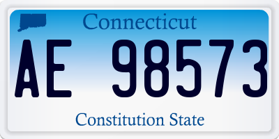 CT license plate AE98573