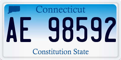 CT license plate AE98592