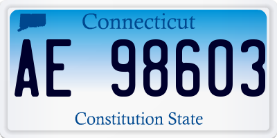 CT license plate AE98603