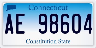 CT license plate AE98604
