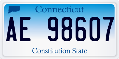 CT license plate AE98607
