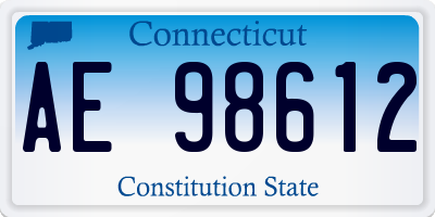 CT license plate AE98612