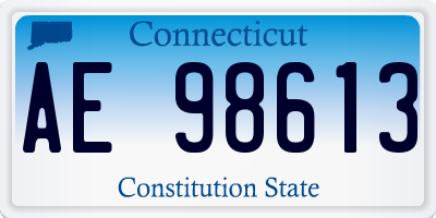 CT license plate AE98613
