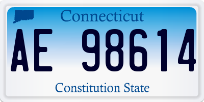CT license plate AE98614