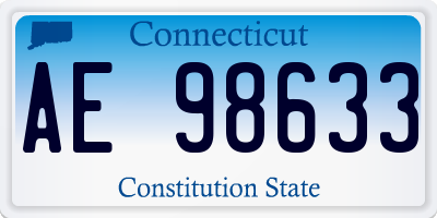 CT license plate AE98633