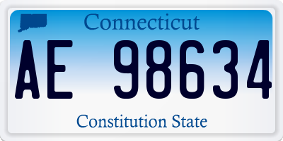 CT license plate AE98634